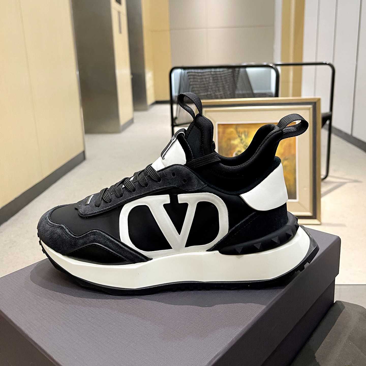 Valenti Netrunner Fabric And Suede Sneaker - FashionPlug