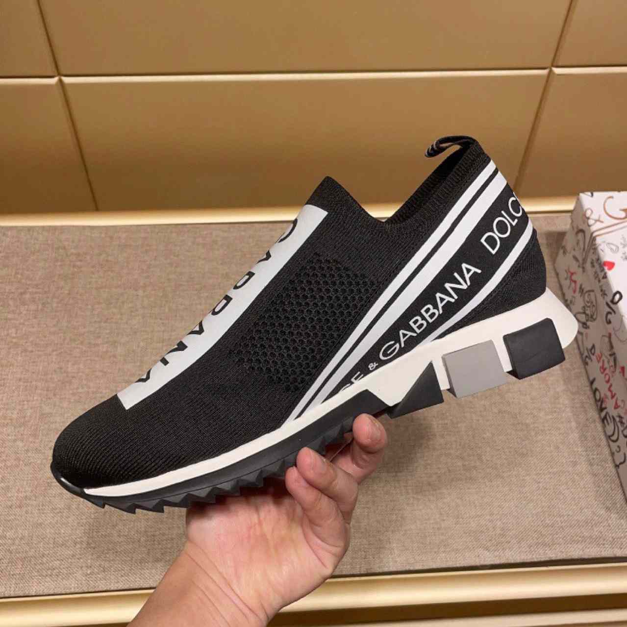 Dolce & Gabbana Stretch Jersey Sorrento Sneakers With Logo - FashionPlug