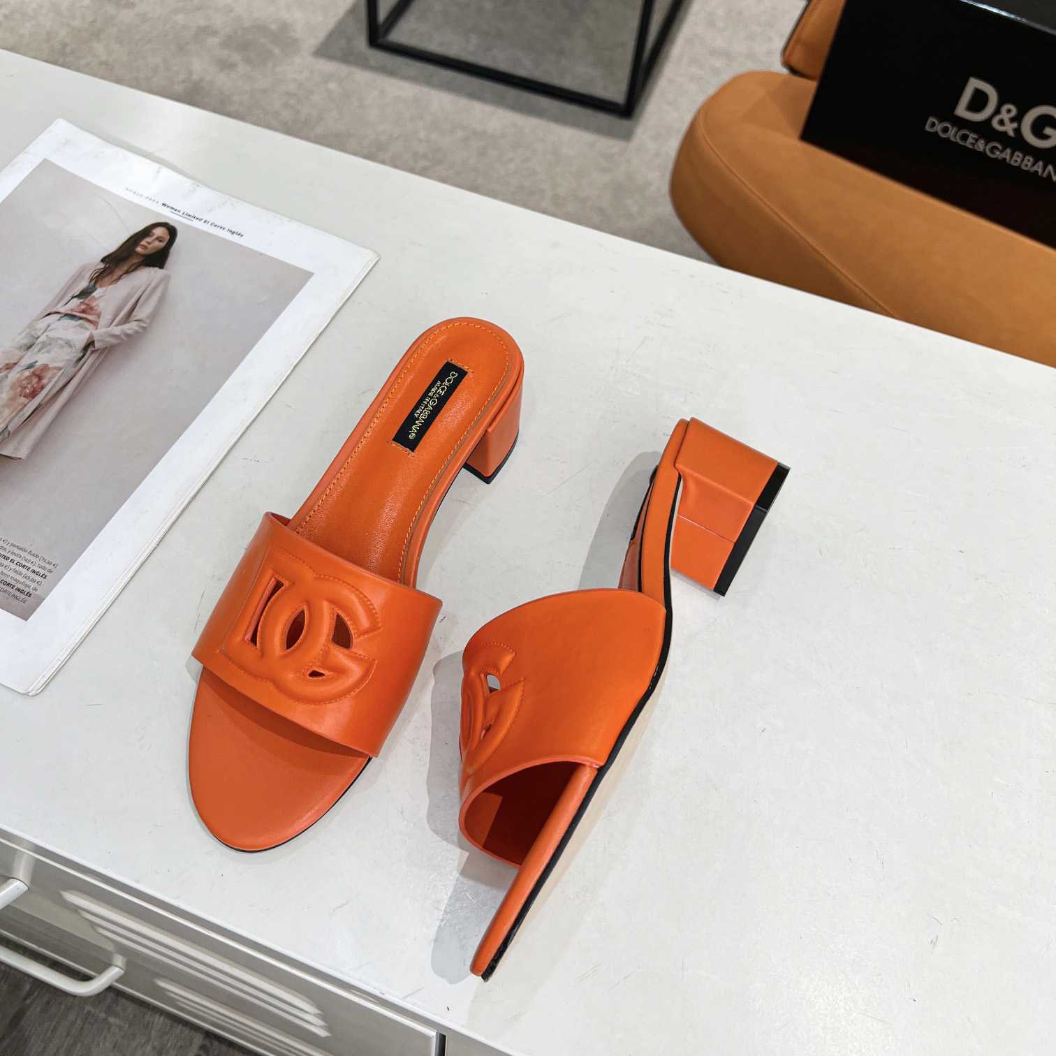 Dolce & Gabbana Calfskin Mules With DG Millennials Logo - FashionPlug