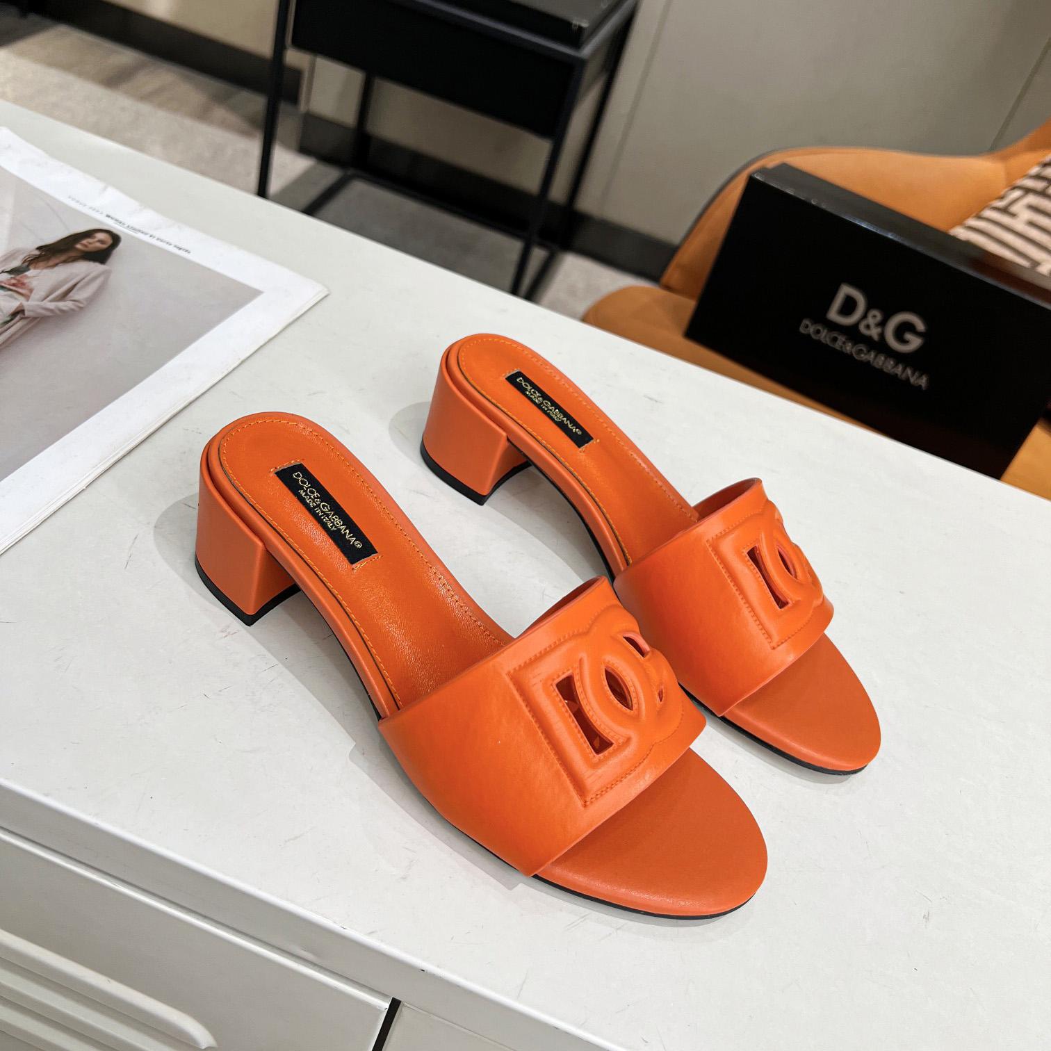 Dolce & Gabbana Calfskin Mules With DG Millennials Logo - FashionPlug