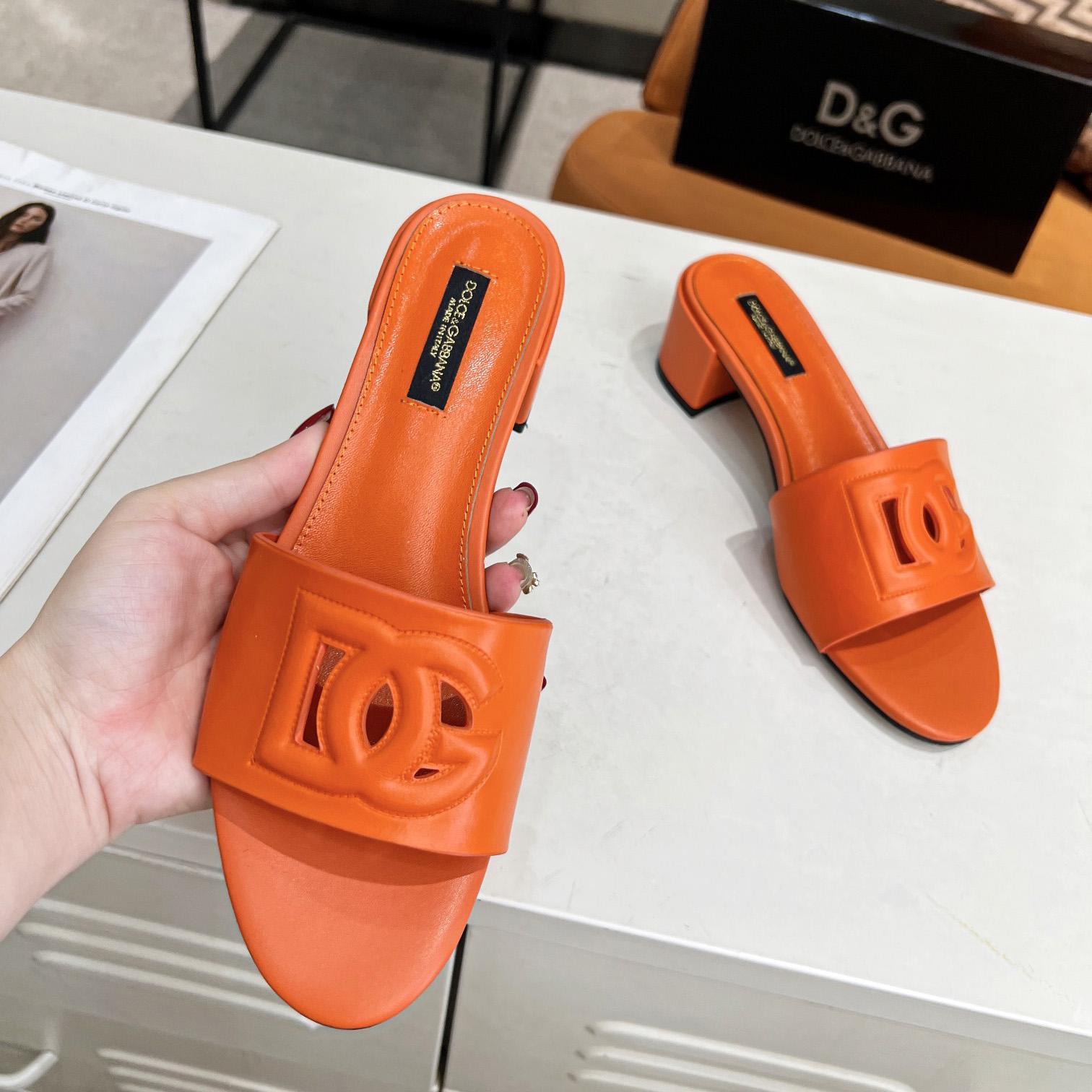 Dolce & Gabbana Calfskin Mules With DG Millennials Logo - FashionPlug