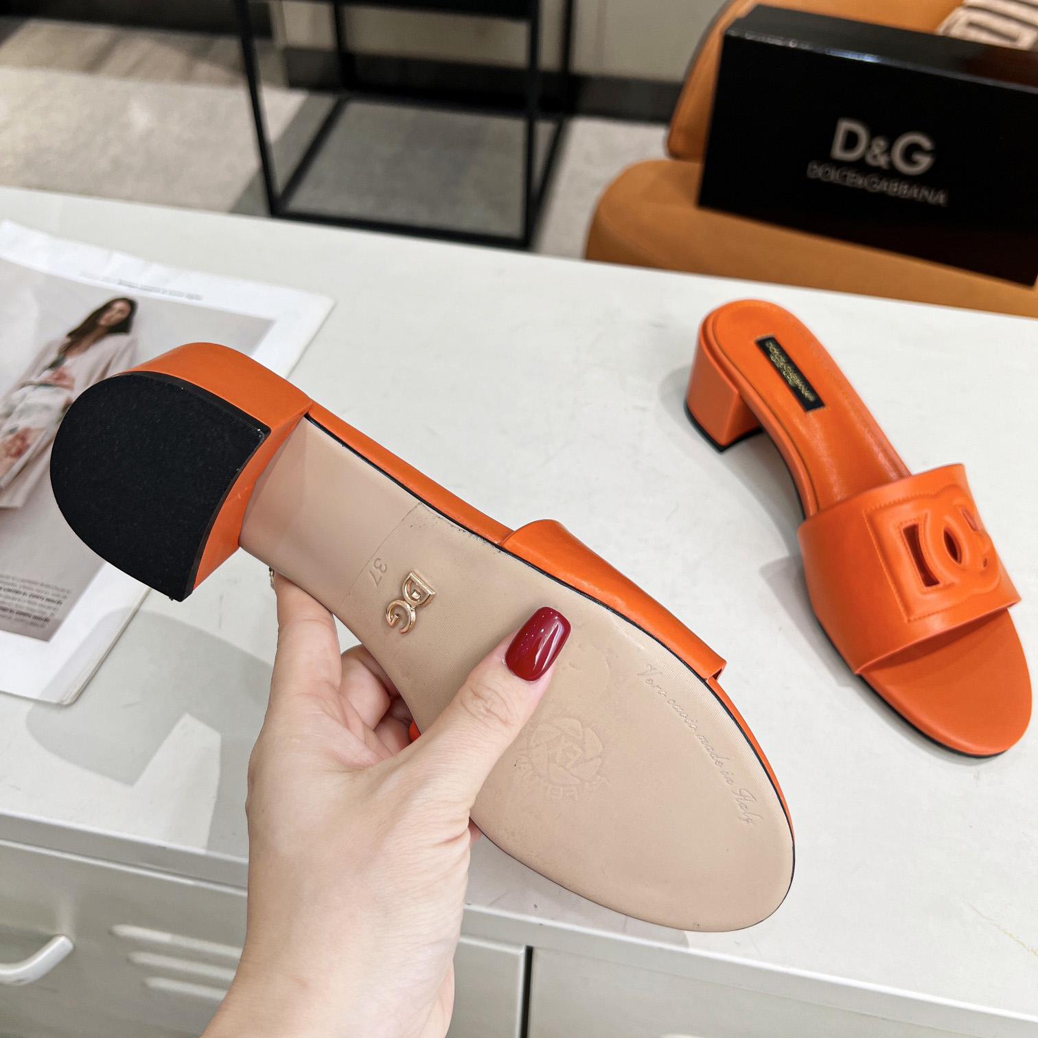 Dolce & Gabbana Calfskin Mules With DG Millennials Logo - FashionPlug