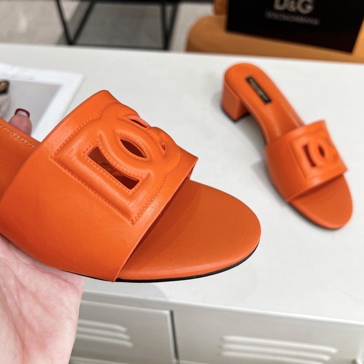 Dolce & Gabbana Calfskin Mules With DG Millennials Logo - FashionPlug
