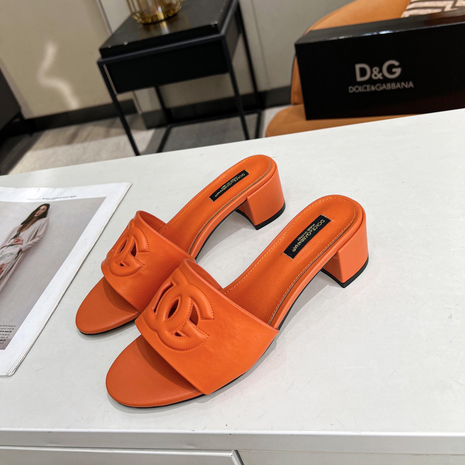 Dolce & Gabbana Calfskin Mules With DG Millennials Logo - FashionPlug