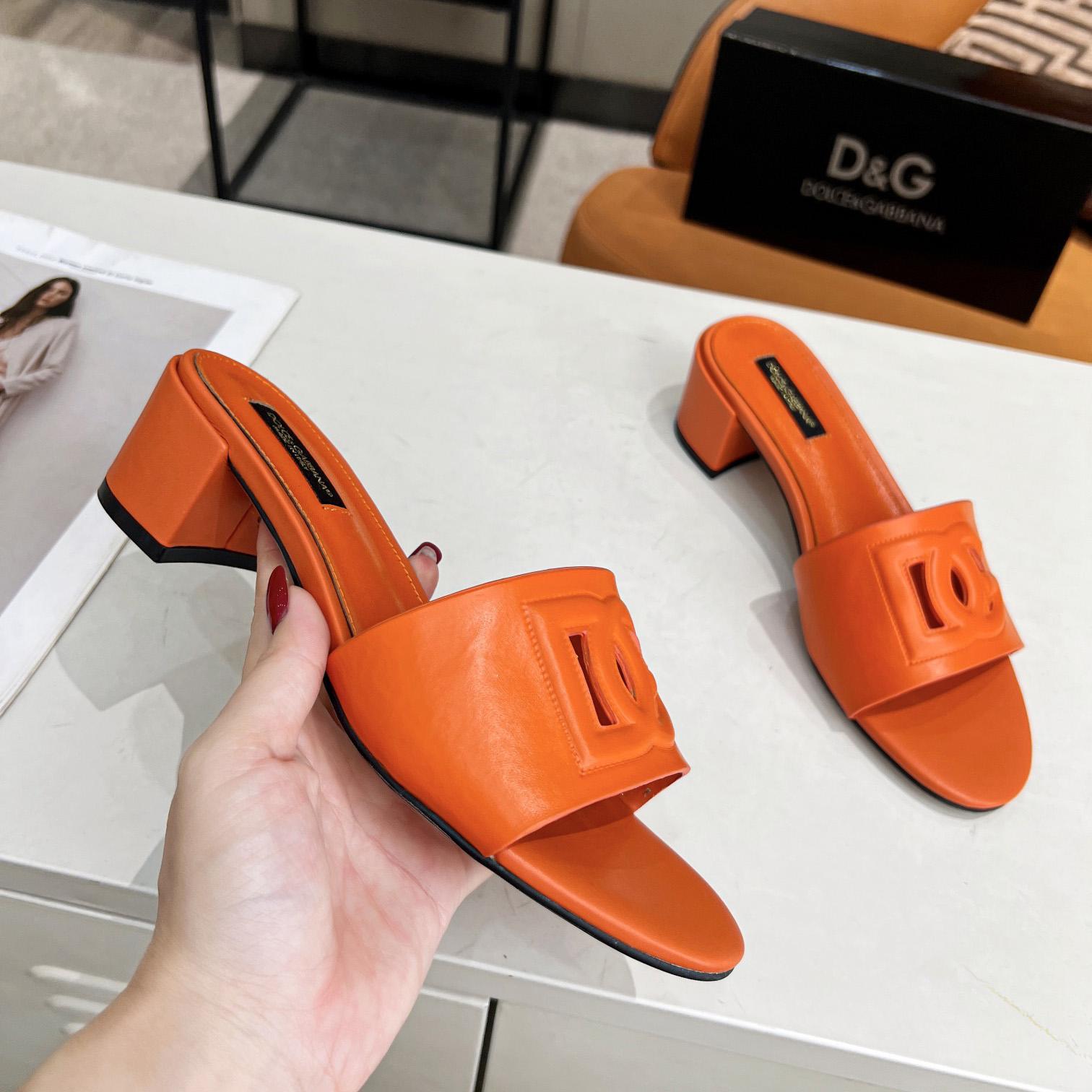 Dolce & Gabbana Calfskin Mules With DG Millennials Logo - FashionPlug