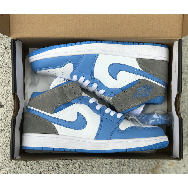 Air Jordan 1 Mid “University Blue” Sneaker    DX9276-100 - FashionPlug