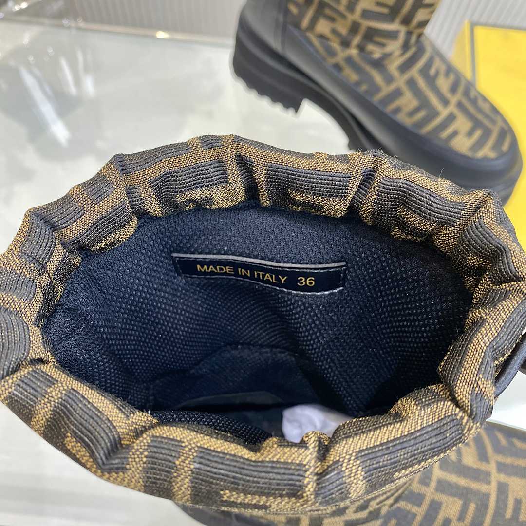 Fendi FF Logo Boots - FashionPlug