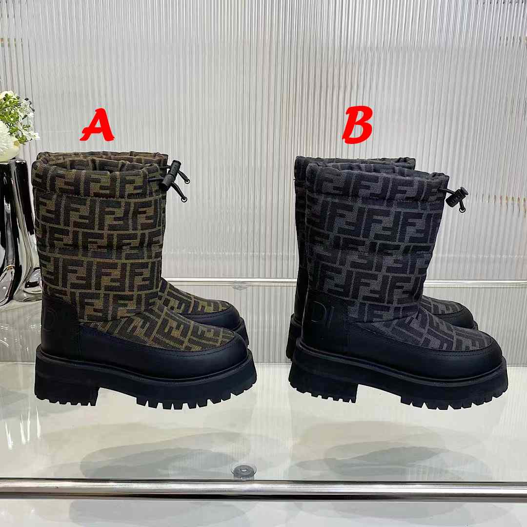 Fendi FF Logo Boots - FashionPlug