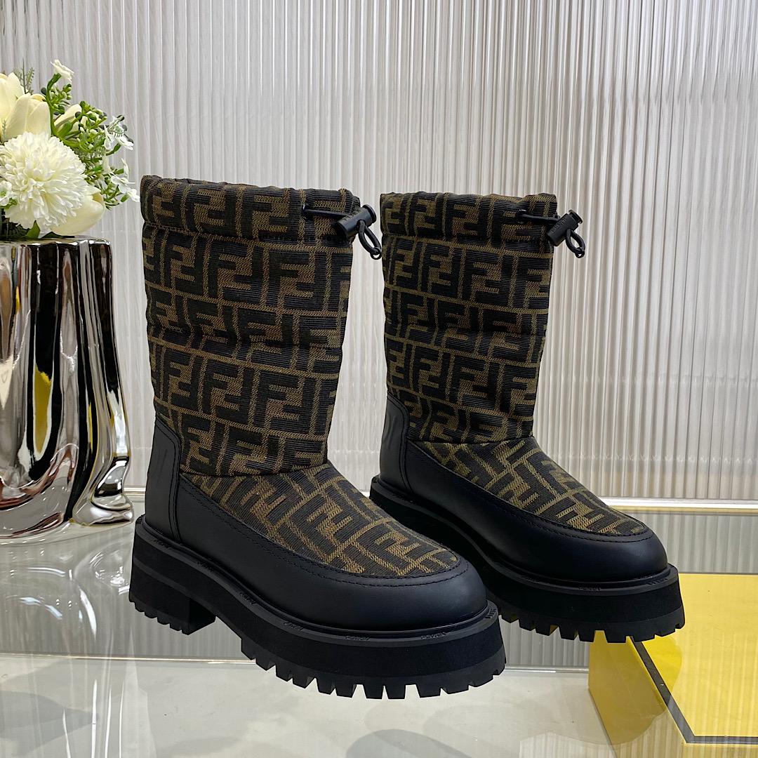 Fendi FF Logo Boots - FashionPlug
