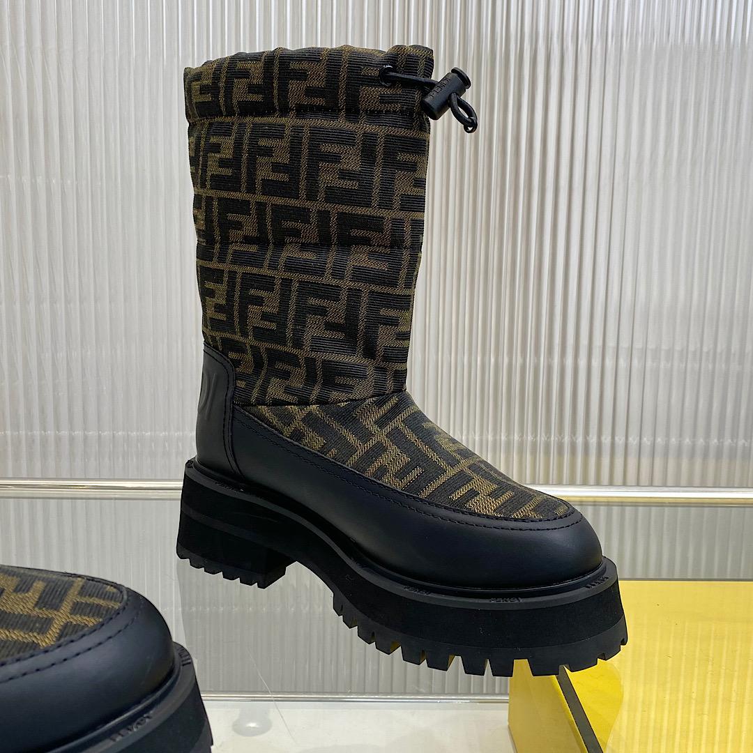 Fendi FF Logo Boots - FashionPlug