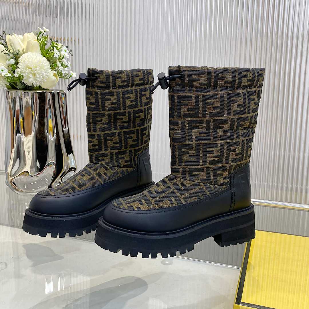 Fendi FF Logo Boots - FashionPlug