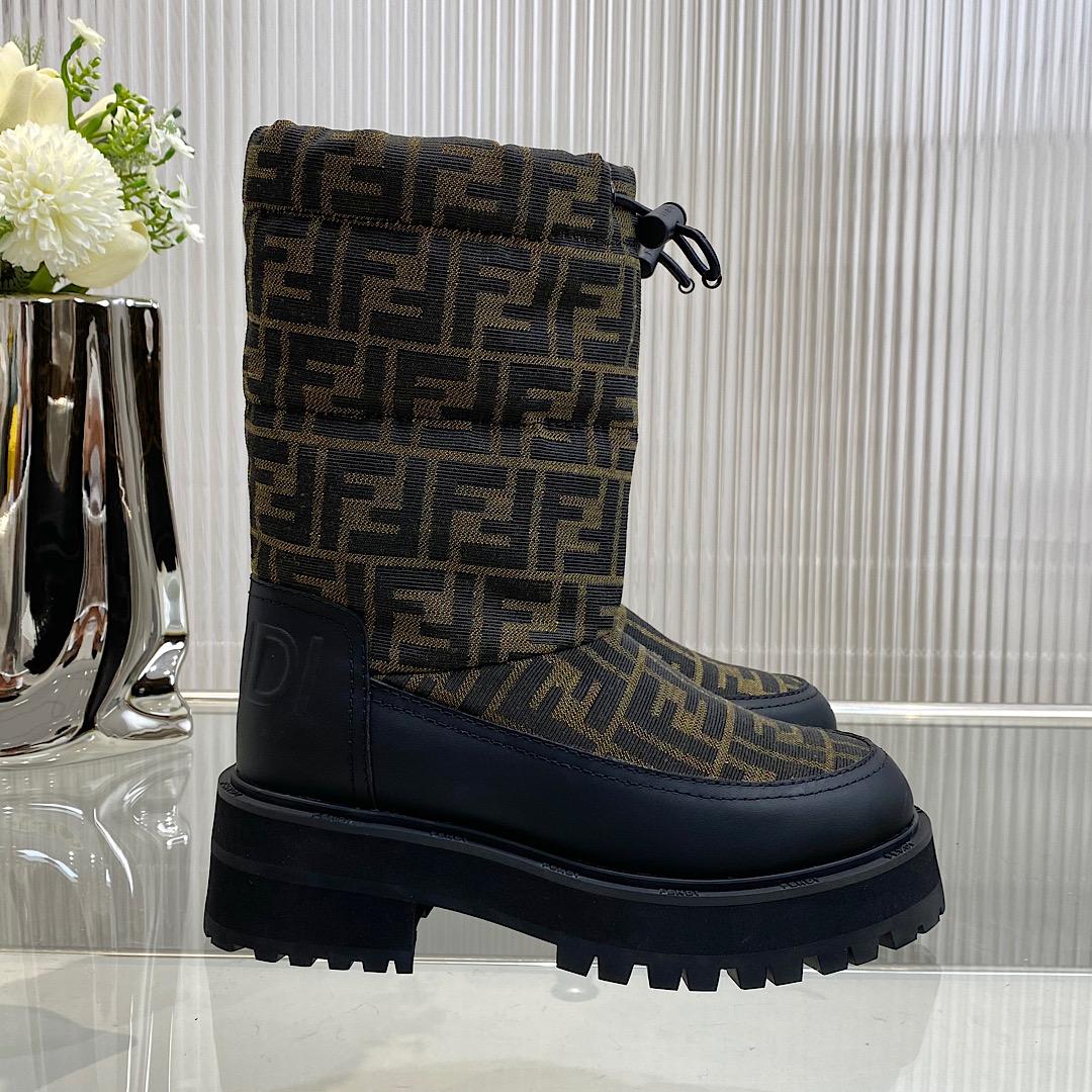 Fendi FF Logo Boots - FashionPlug