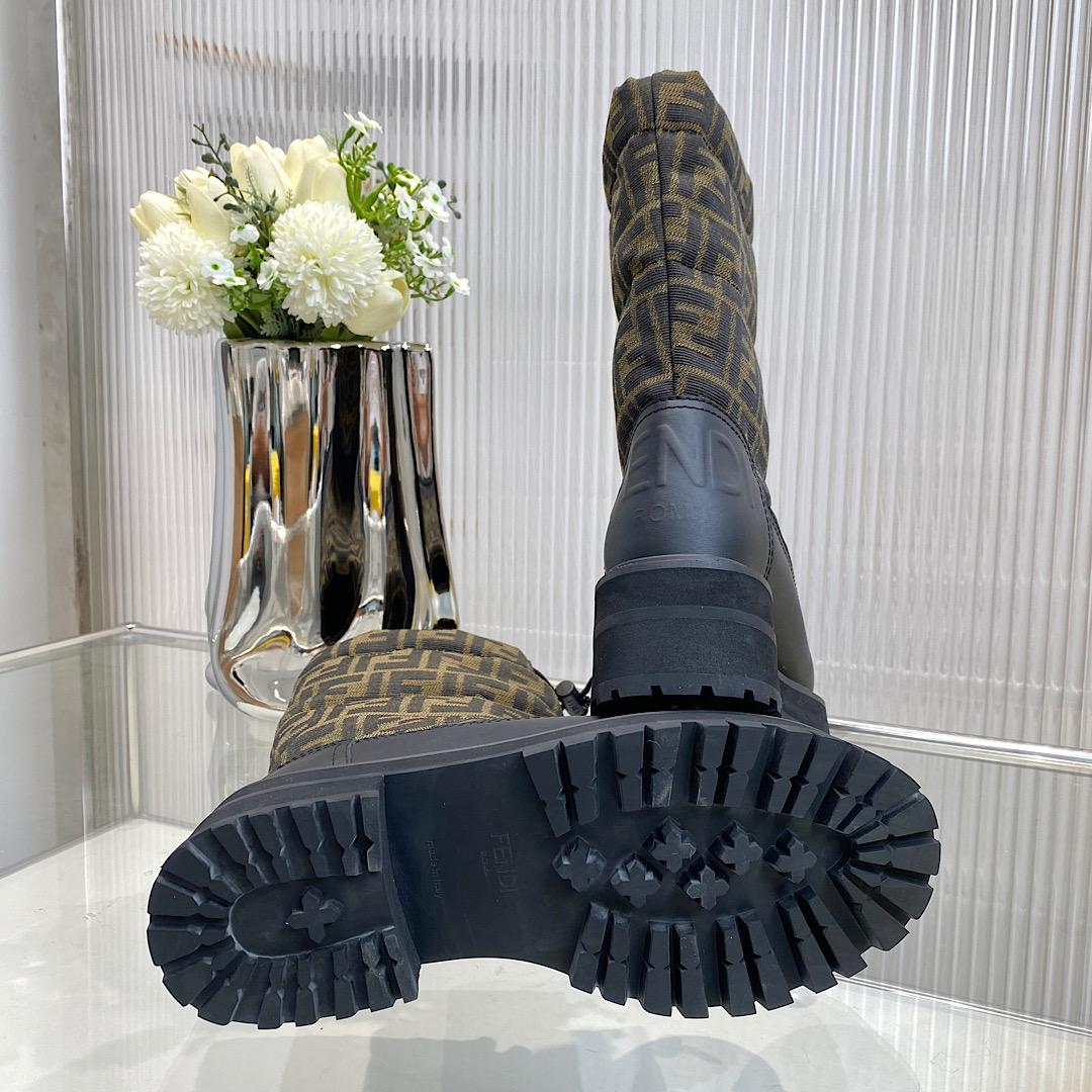Fendi FF Logo Boots - FashionPlug