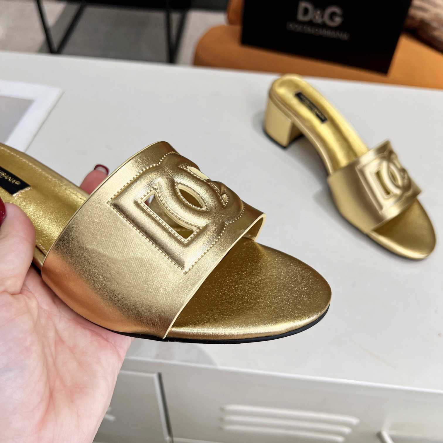 Dolce & Gabbana Calfskin Mules With DG Millennials Logo - FashionPlug