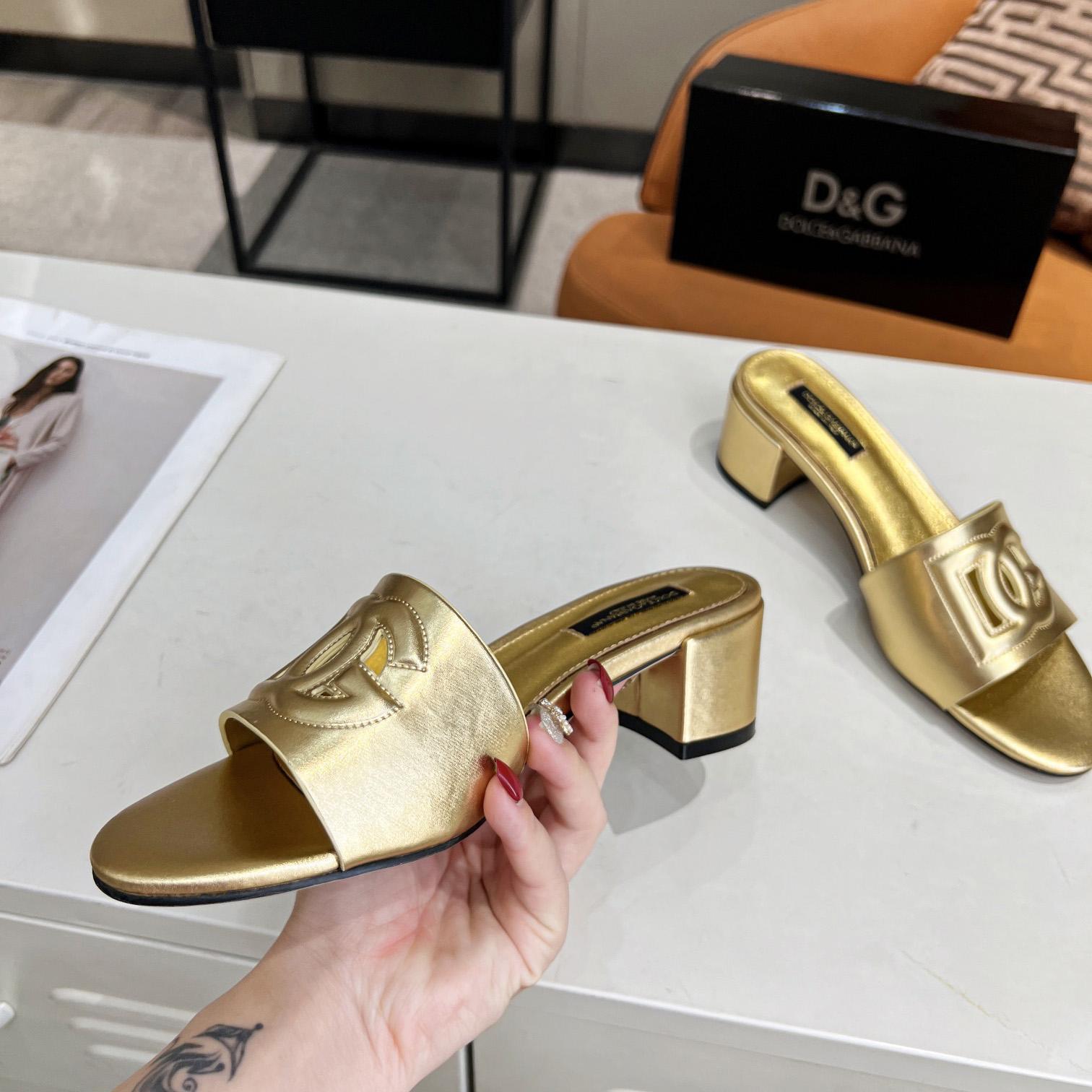 Dolce & Gabbana Calfskin Mules With DG Millennials Logo - FashionPlug