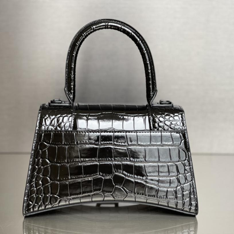 Balenciaga Degrade Crocodile Embossed Hourglass Small Crossbody Bag(23-10-24cm) - FashionPlug
