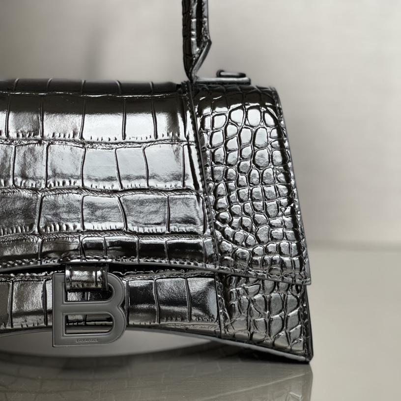 Balenciaga Degrade Crocodile Embossed Hourglass Small Crossbody Bag(23-10-24cm) - FashionPlug