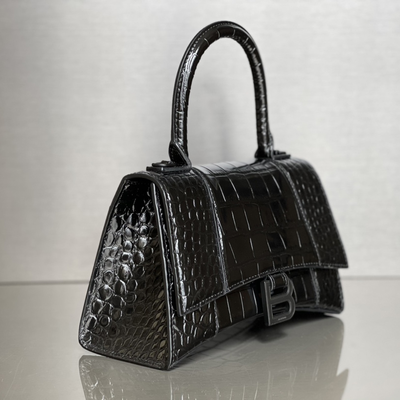 Balenciaga Degrade Crocodile Embossed Hourglass Small Crossbody Bag(23-10-24cm) - FashionPlug