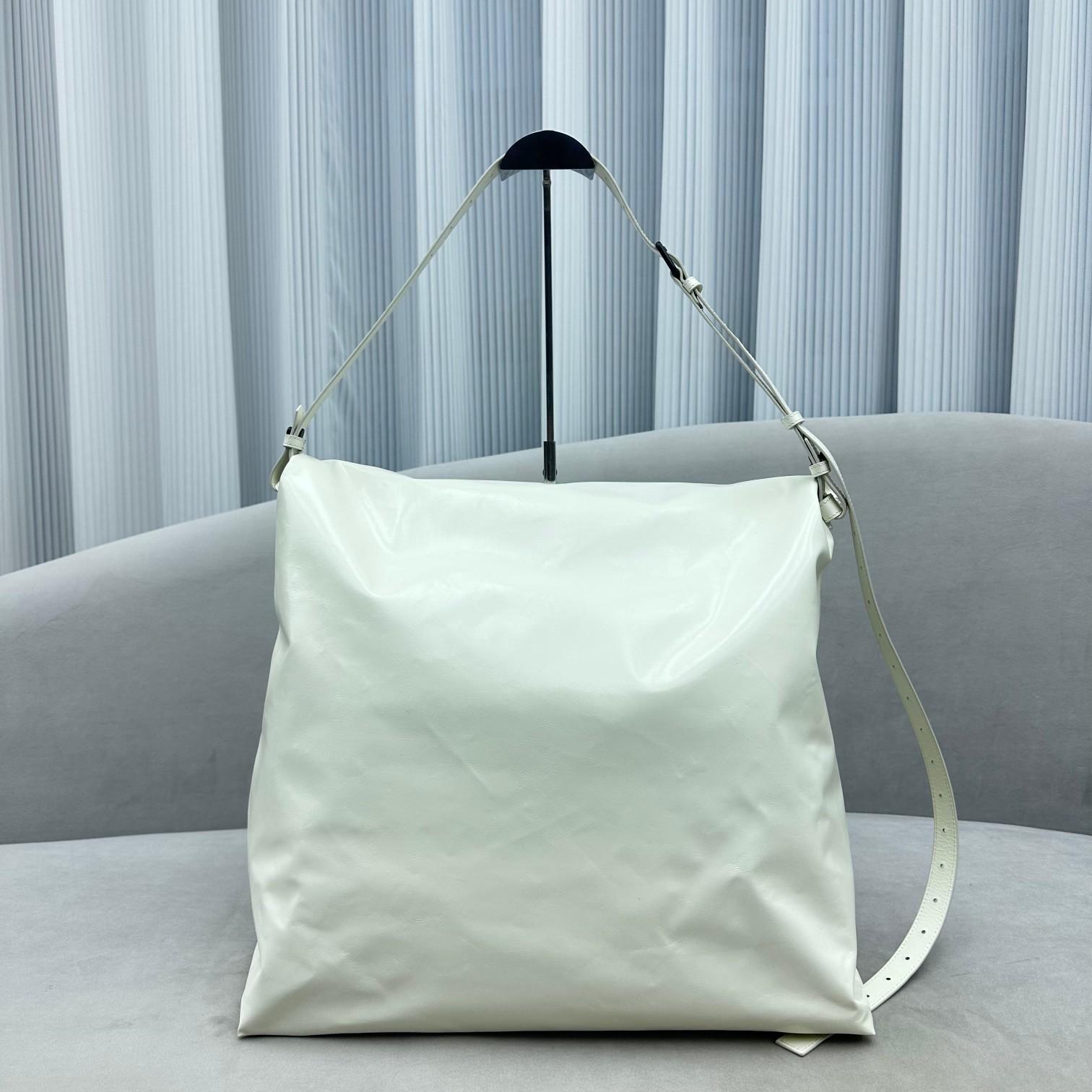 Balenciaga Trash Bag Large Pouch In White(37-40-52cm) - FashionPlug