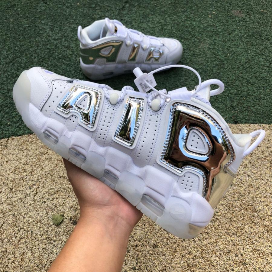 Nike Air More Uptempo Chrome Sneaker    917593-100 - FashionPlug