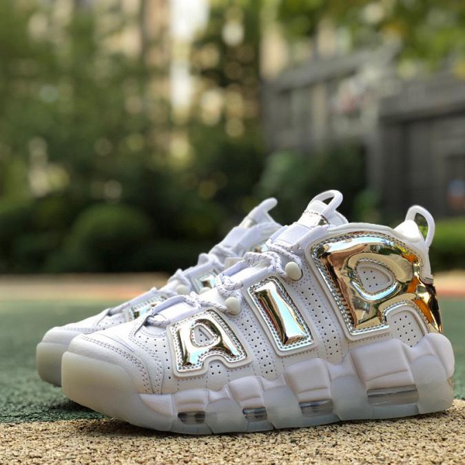 Nike Air More Uptempo Chrome Sneaker    917593-100 - FashionPlug