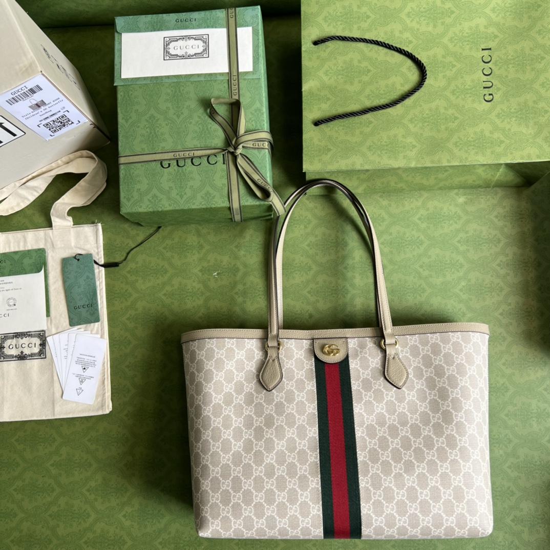 Gucci Ophidia GG Medium Tote(38-28-14cm) - FashionPlug