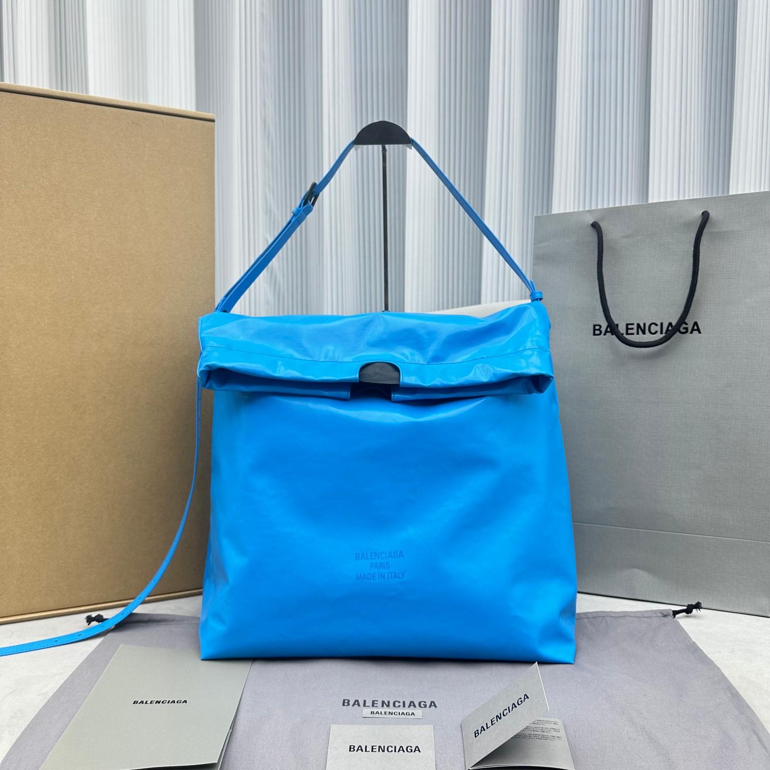 Balenciaga Trash Bag Large Pouch In Blue(37-40-52cm) - FashionPlug
