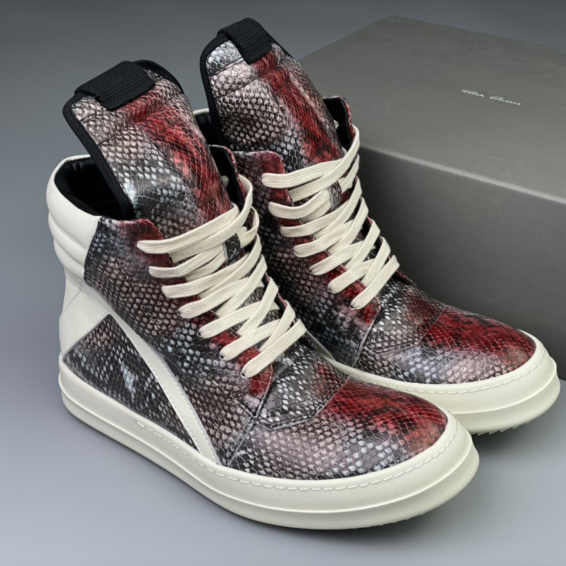Rick Owens Geobasket High Top Sneakers - FashionPlug
