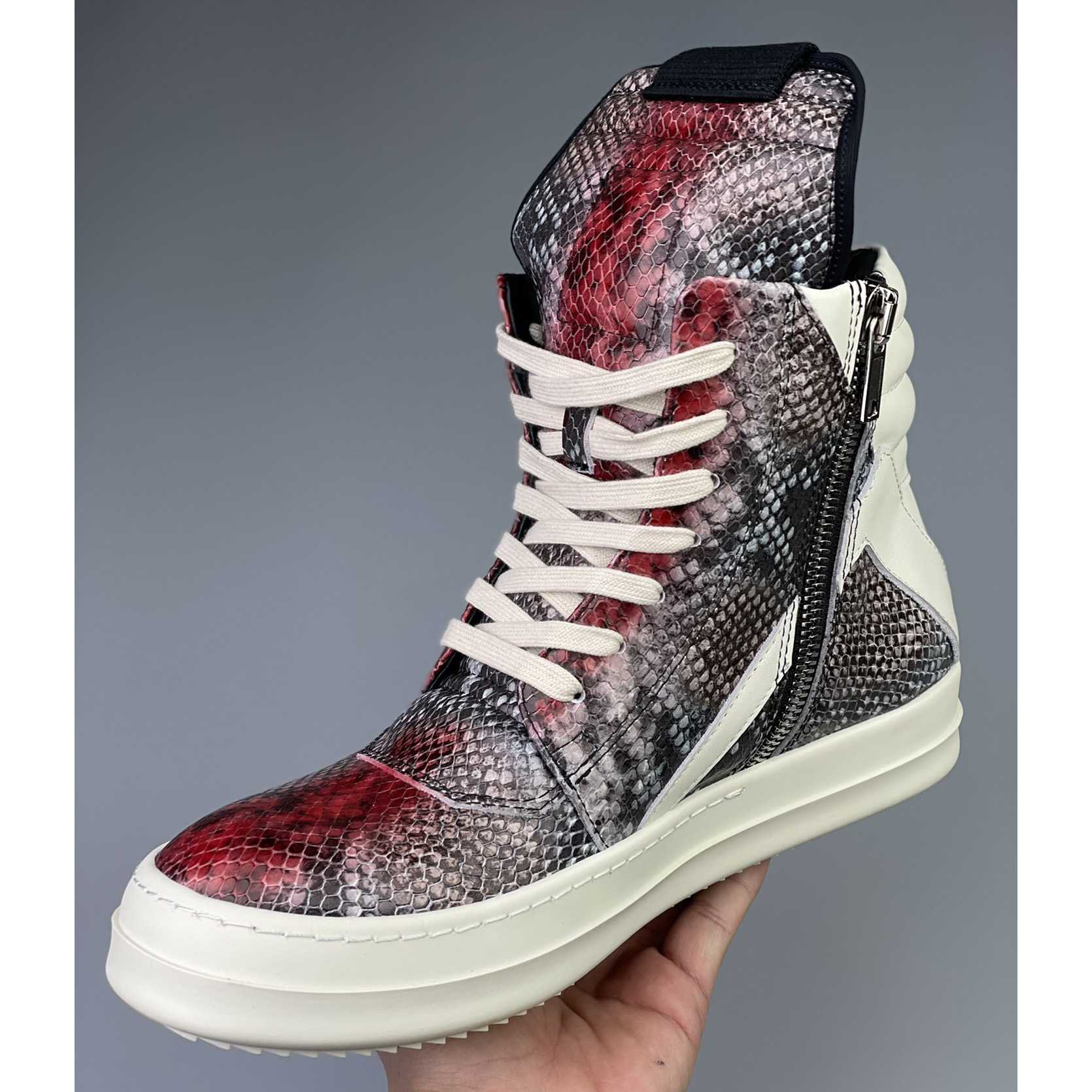 Rick Owens Geobasket High Top Sneakers - FashionPlug