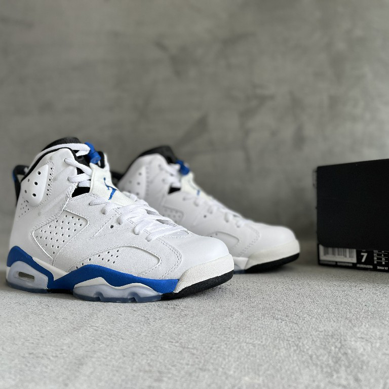 Air Jordan 6 Retro “Sport Blue” Sneaker     384664-107 - FashionPlug