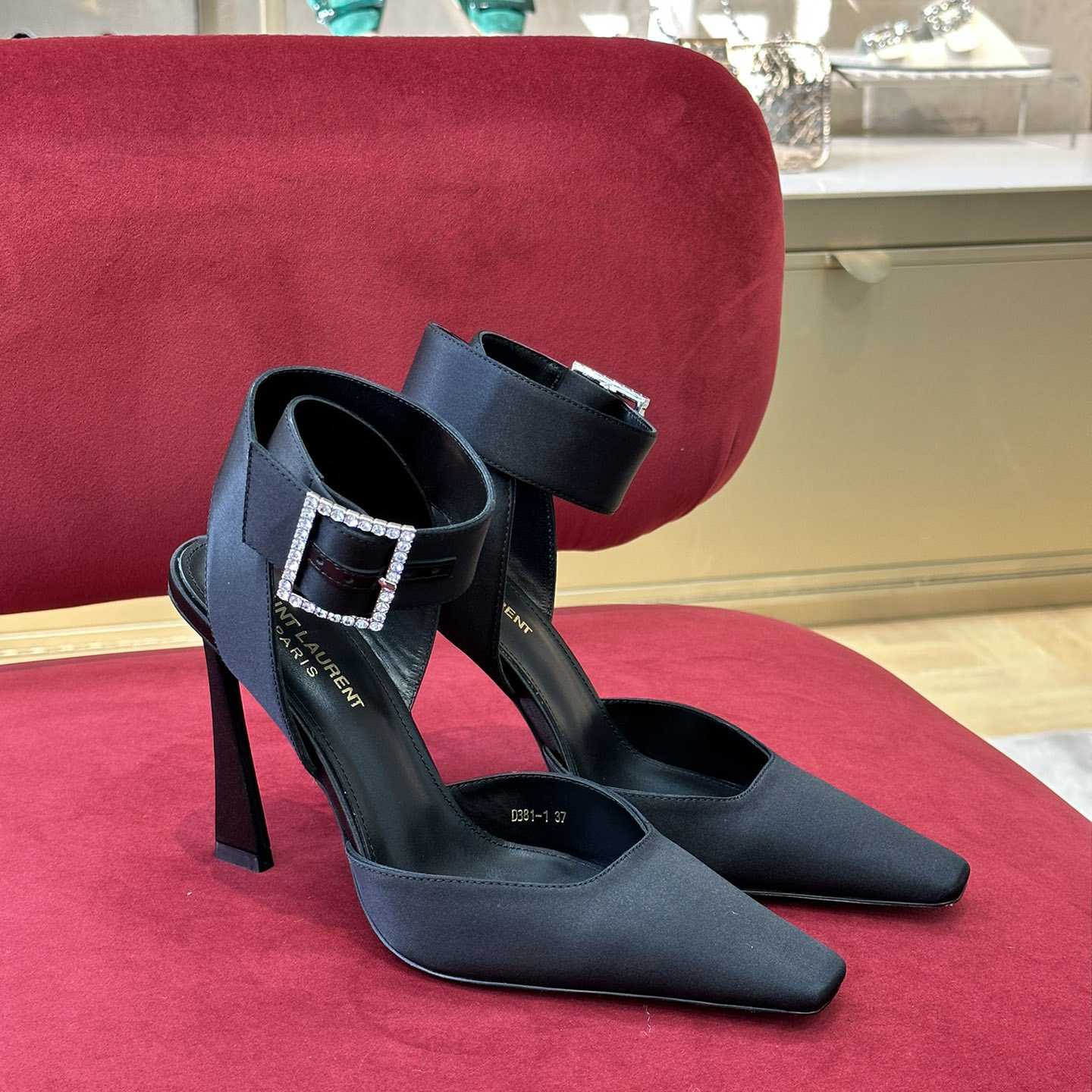 Saint Laurent Fanny Slingback Pumps In Crepe Satin - FashionPlug
