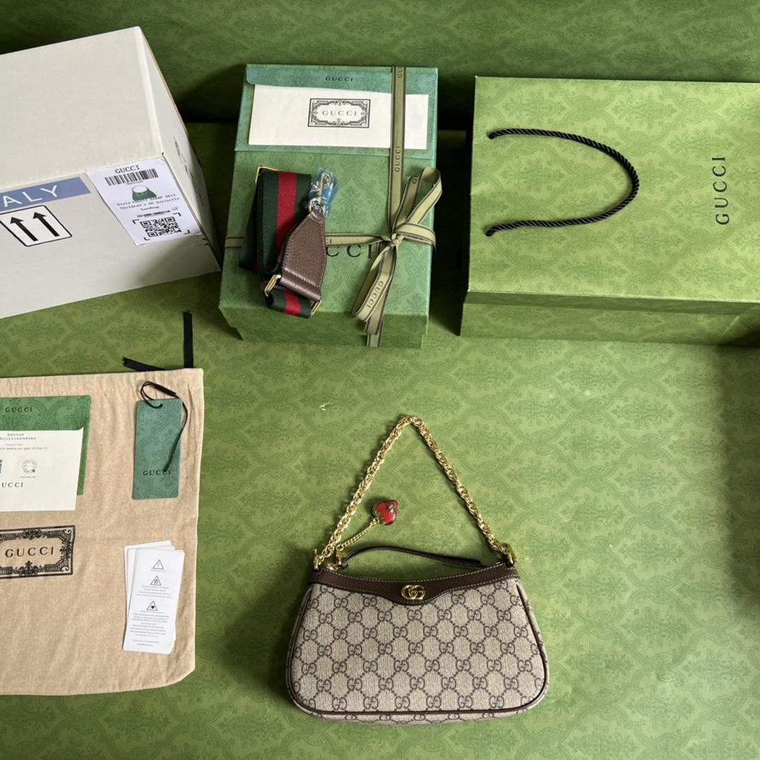 Gucci Ophidia GG Small Handbag(25*15.5*6cm)    - FashionPlug