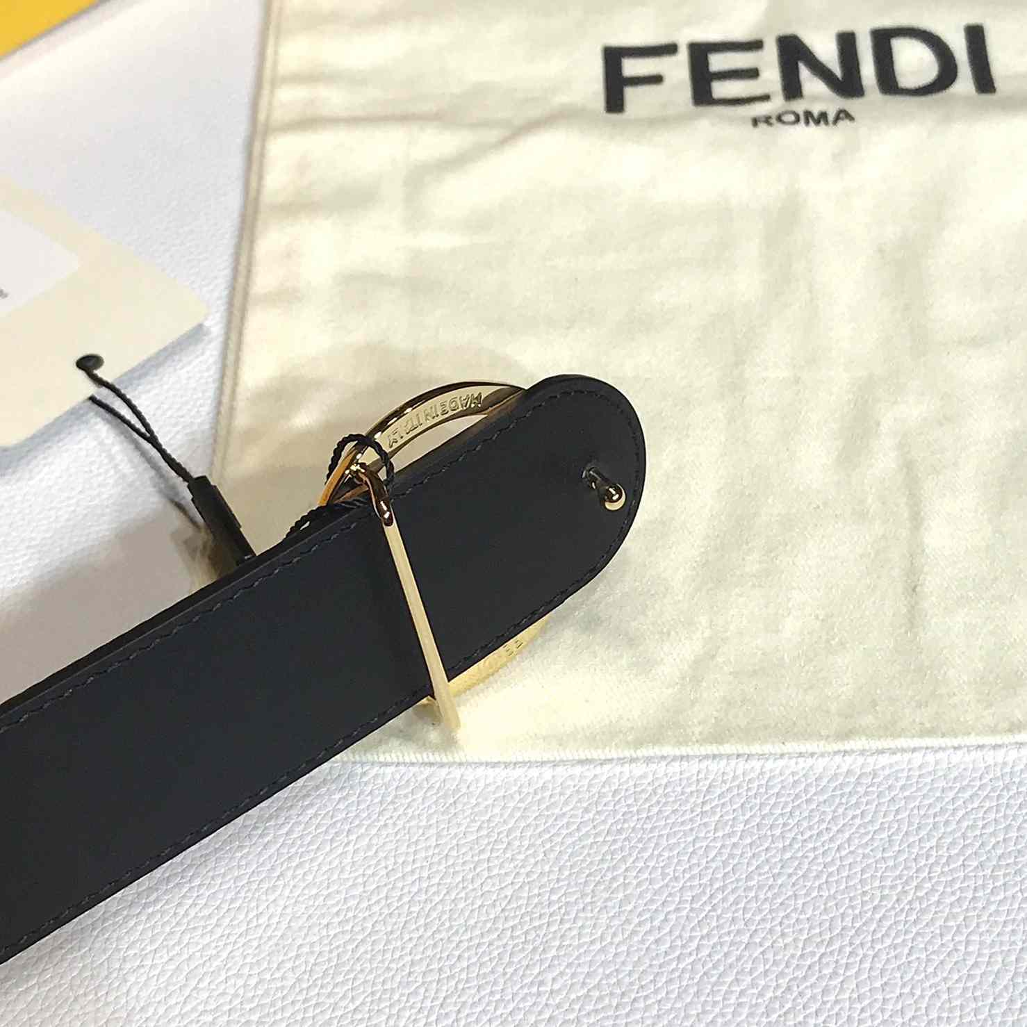 Fendi Black Leather Belt - FashionPlug