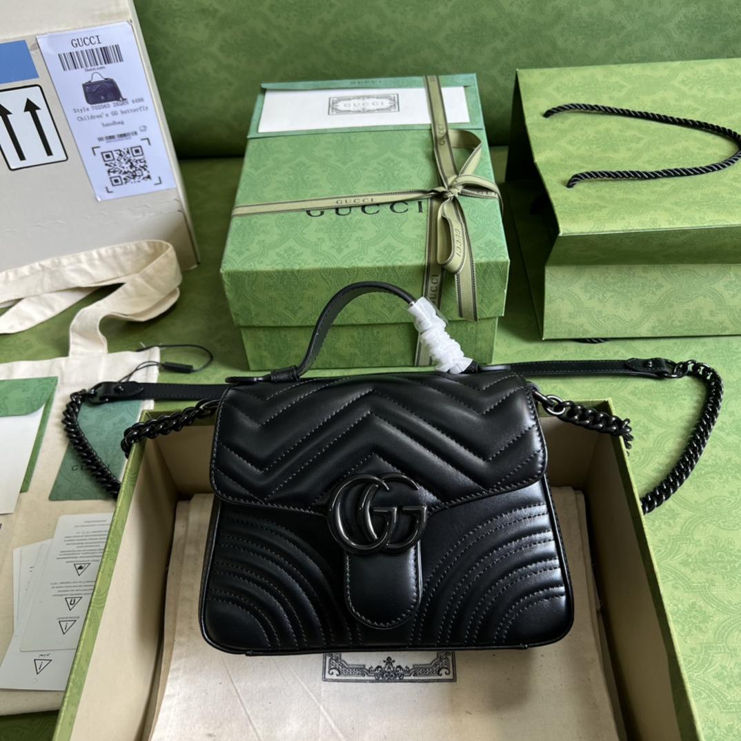 Gucci GG Marmont Mini Top Handle Bag(21-15..5-8cm) - FashionPlug