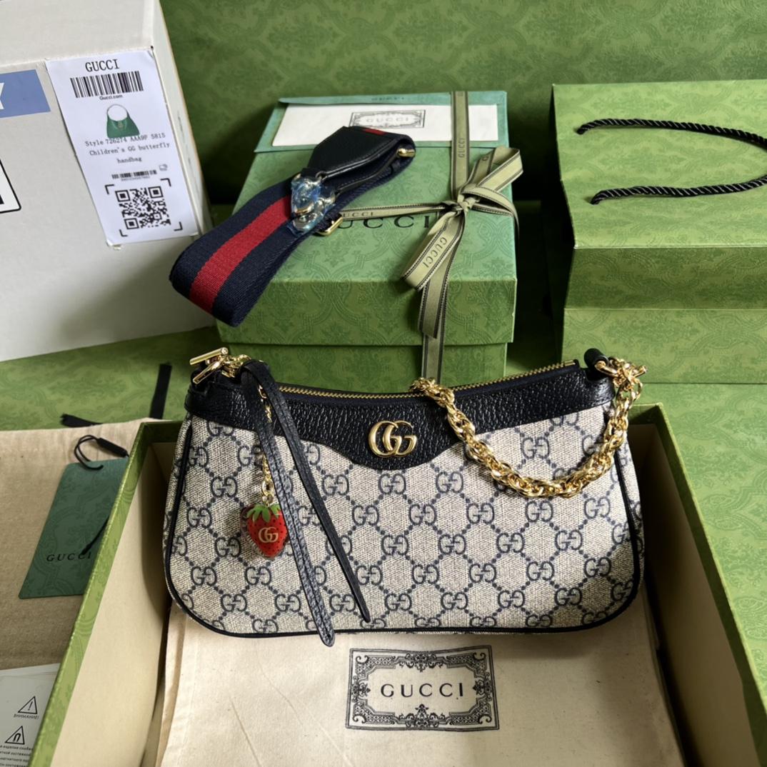 Gucci Ophidia GG Small Handbag(25*15.5*6cm)    - FashionPlug