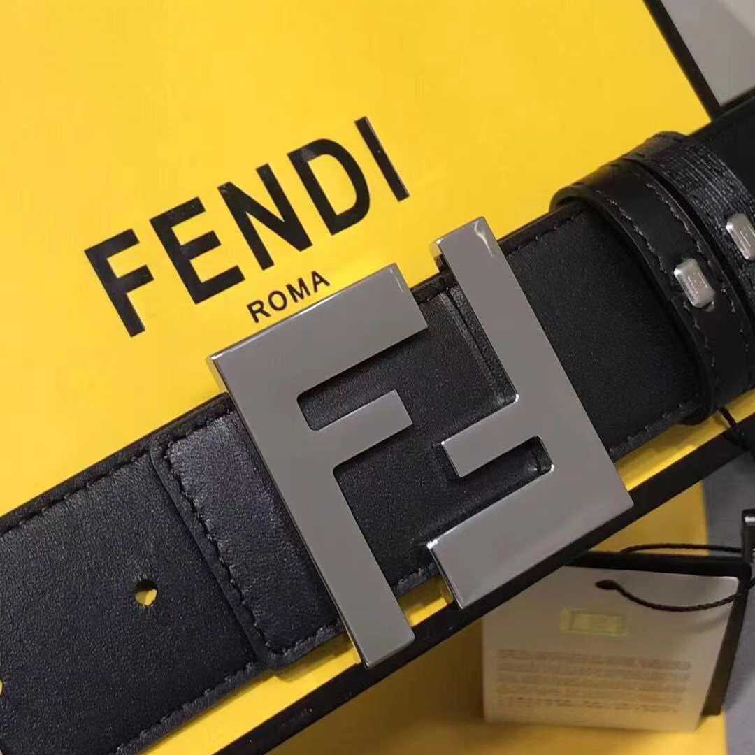 Fendi Black Leather Belt - FashionPlug