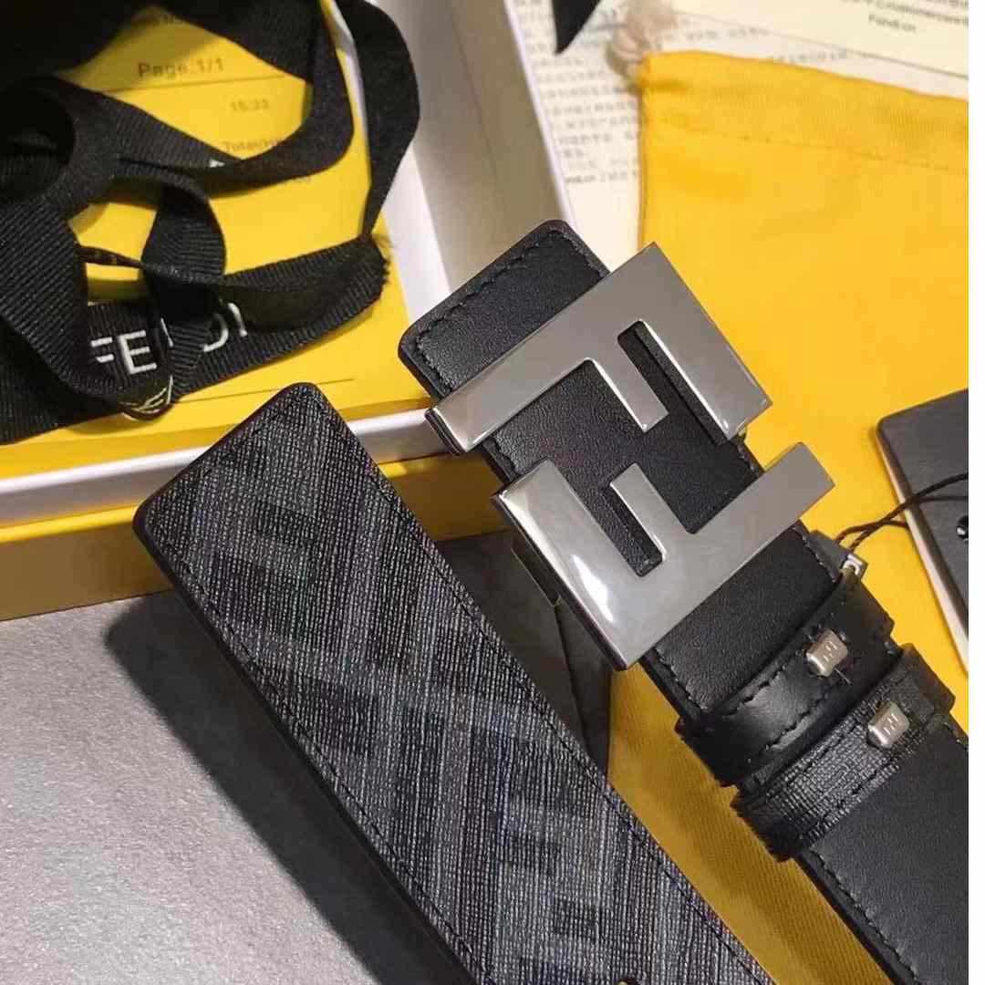 Fendi Black Leather Belt - FashionPlug