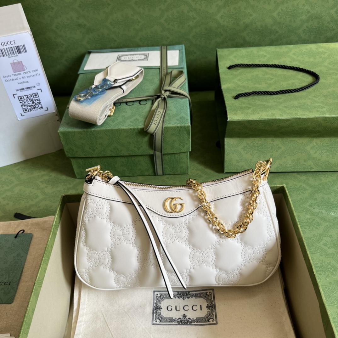 Gucci GG Matelassé Handbag(25-15-8cm) - FashionPlug