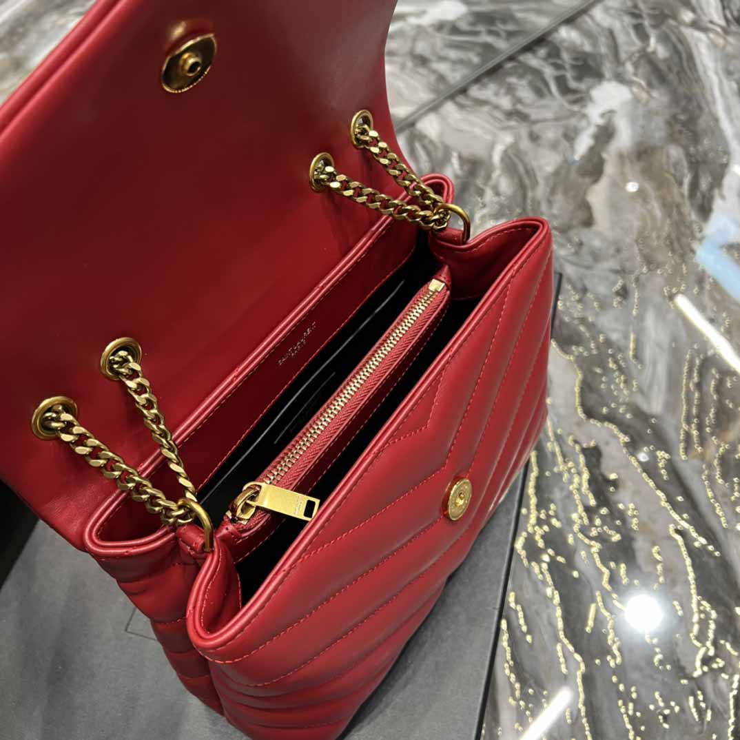 Saint Laurent Loulou Small Quilted Leather Shoulder Bag(25-17-9cm) - FashionPlug