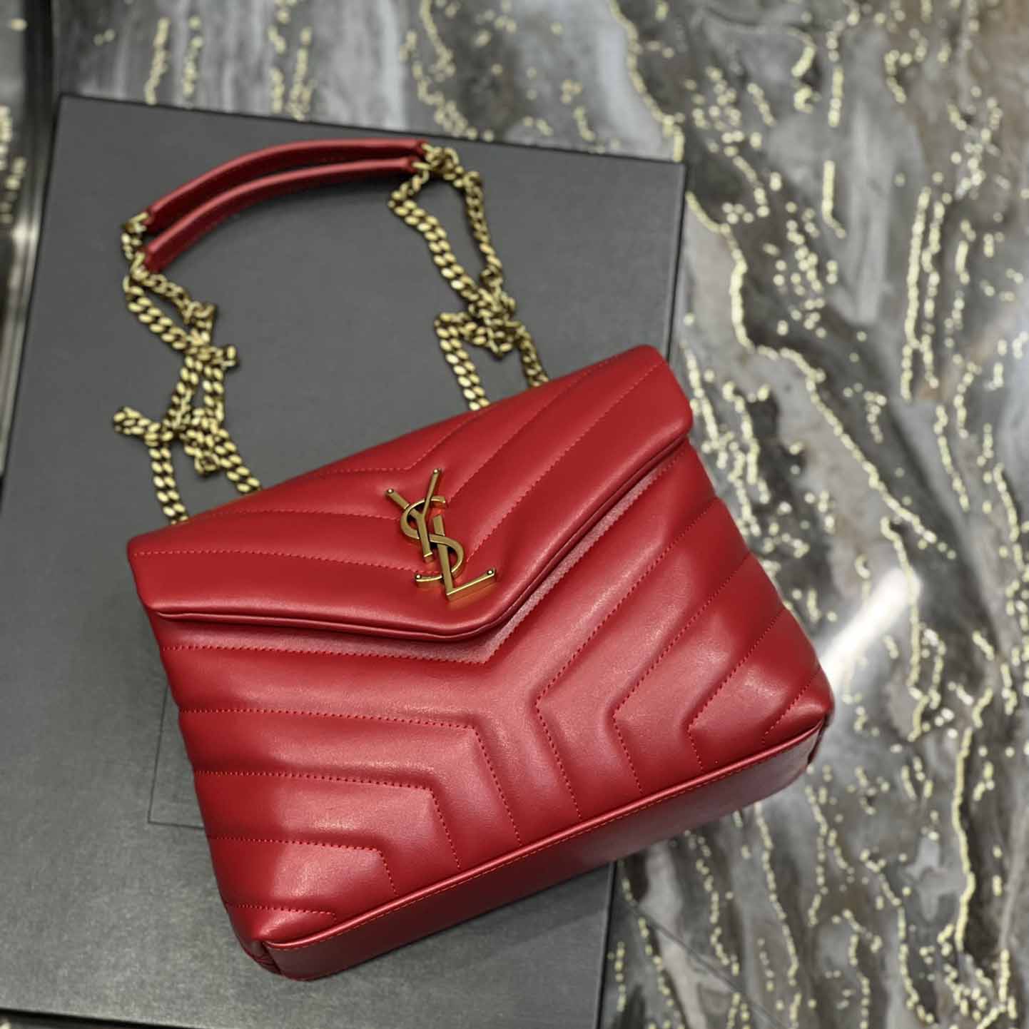Saint Laurent Loulou Small Quilted Leather Shoulder Bag(25-17-9cm) - FashionPlug