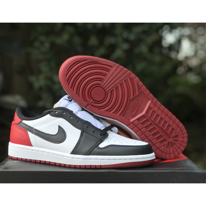 Air Jordan 1 Low “Black Toe” Sneaker      555088-125 - FashionPlug
