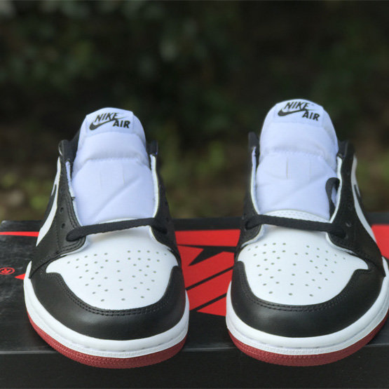 Air Jordan 1 Low “Black Toe” Sneaker      555088-125 - FashionPlug