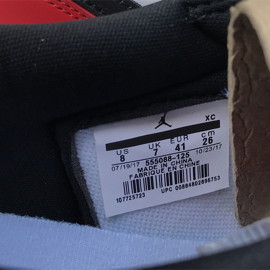 Air Jordan 1 Low “Black Toe” Sneaker      555088-125 - FashionPlug