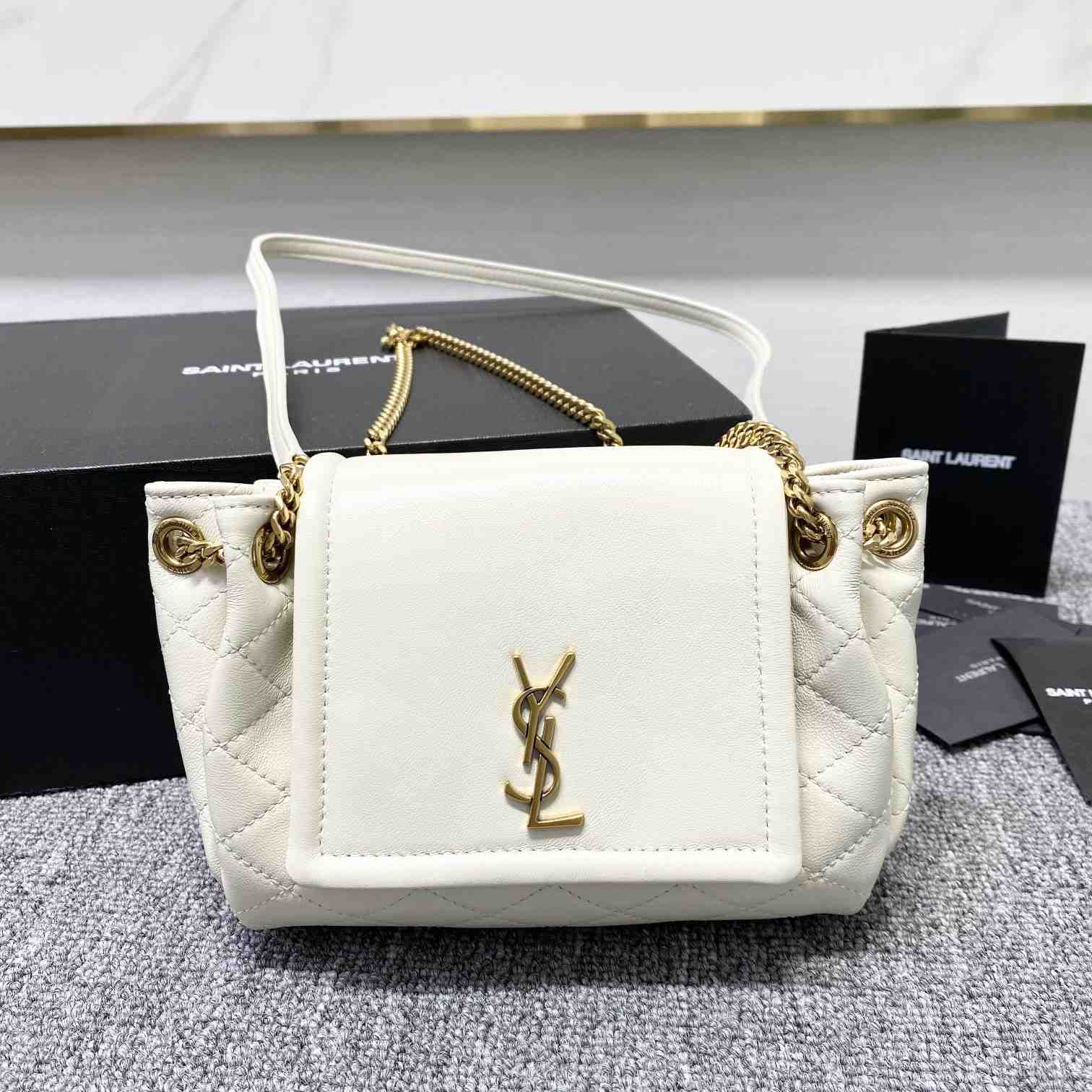 Saint Laurent Mini Nolita In Lambskin - FashionPlug