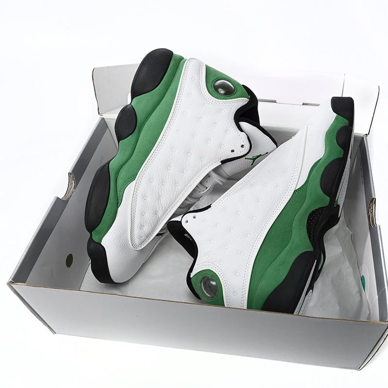 Air Jordan 13 Retro White Green Sneakers      DB6536-113 - FashionPlug