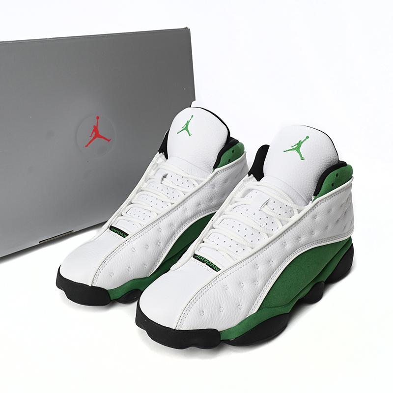 Air Jordan 13 Retro White Green Sneakers      DB6536-113 - FashionPlug