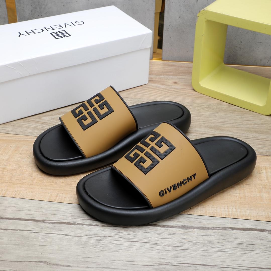 Givenchy 4G Logo Rubber Slides Sandals - FashionPlug
