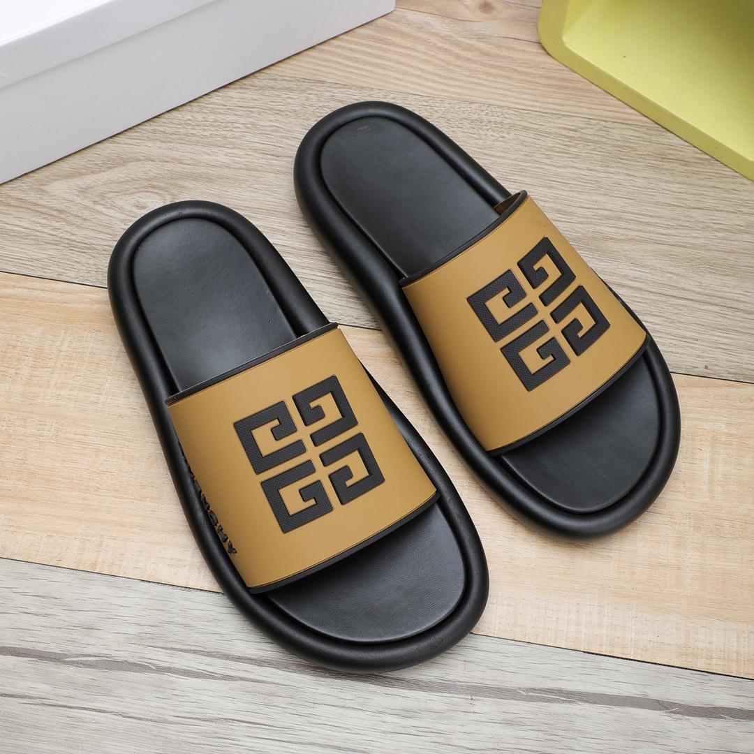 Givenchy 4G Logo Rubber Slides Sandals - FashionPlug