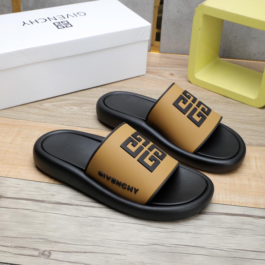 Givenchy 4G Logo Rubber Slides Sandals - FashionPlug