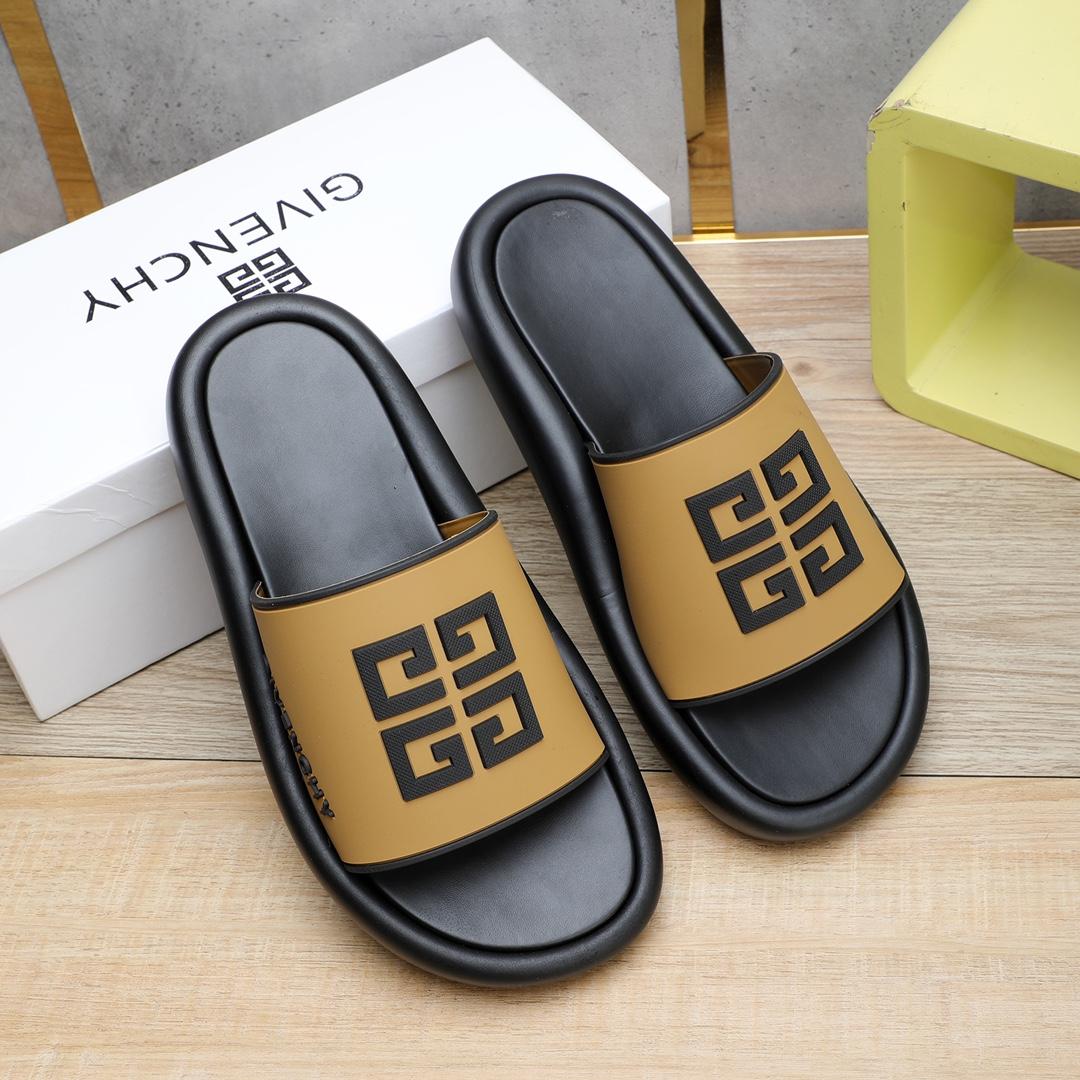 Givenchy 4G Logo Rubber Slides Sandals - FashionPlug